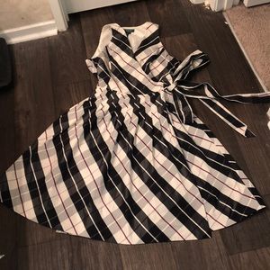 Plaid crimson wrap dress